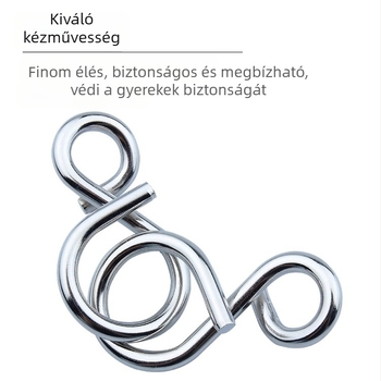 Wisdom Wheel fém kilencláncos logikai puzzle – fejlesztő játék gyerekeknek és felnőtteknek, DIY testreszabás, mintavételi testreszabás