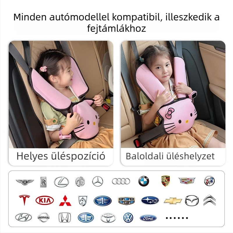 Baby kiss gyermek autóülés öv vállvédője Bird's eye anyagból, fej Silk floss-ból és vállpárnák foam pearl cottonból; testreszabható; hivatalos magánmárka.