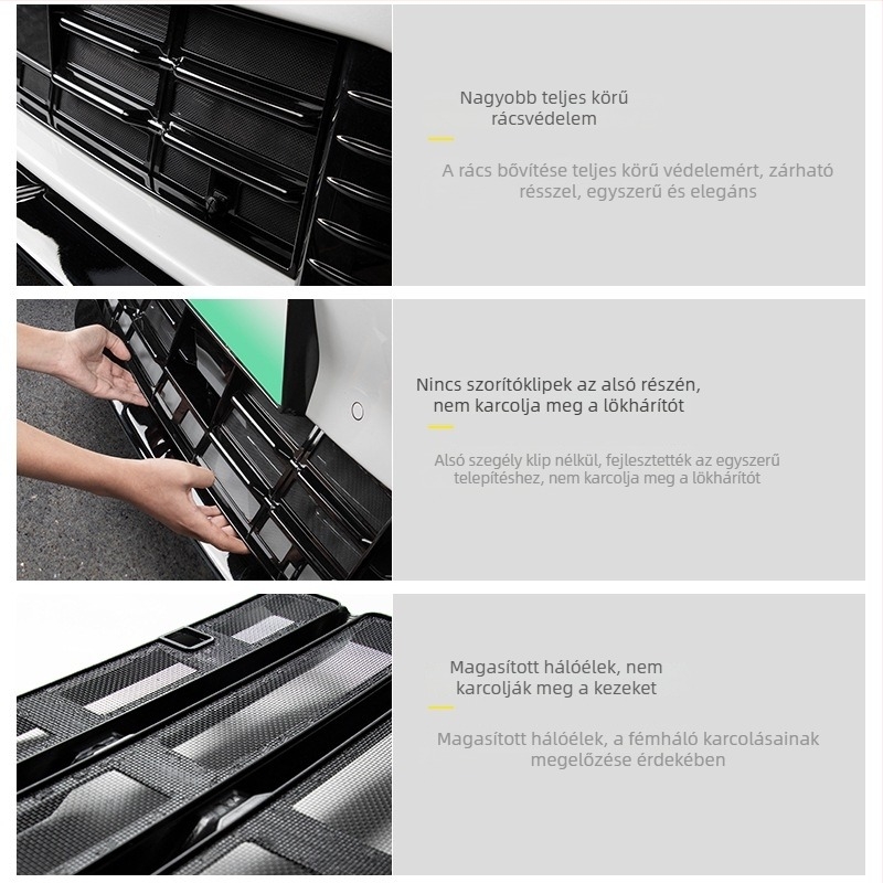 Lingke 07 középső radiátorgrillhez rovarháló, egyszemélyes kivitel, teljes lefedettségű háló, ABS anyag