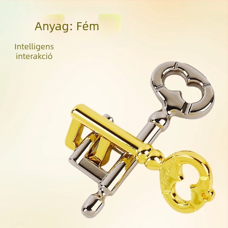 Kongming Lock / Luban Lock fémes puzzle — ötvözet, puzzle, 15–35 éveseknek