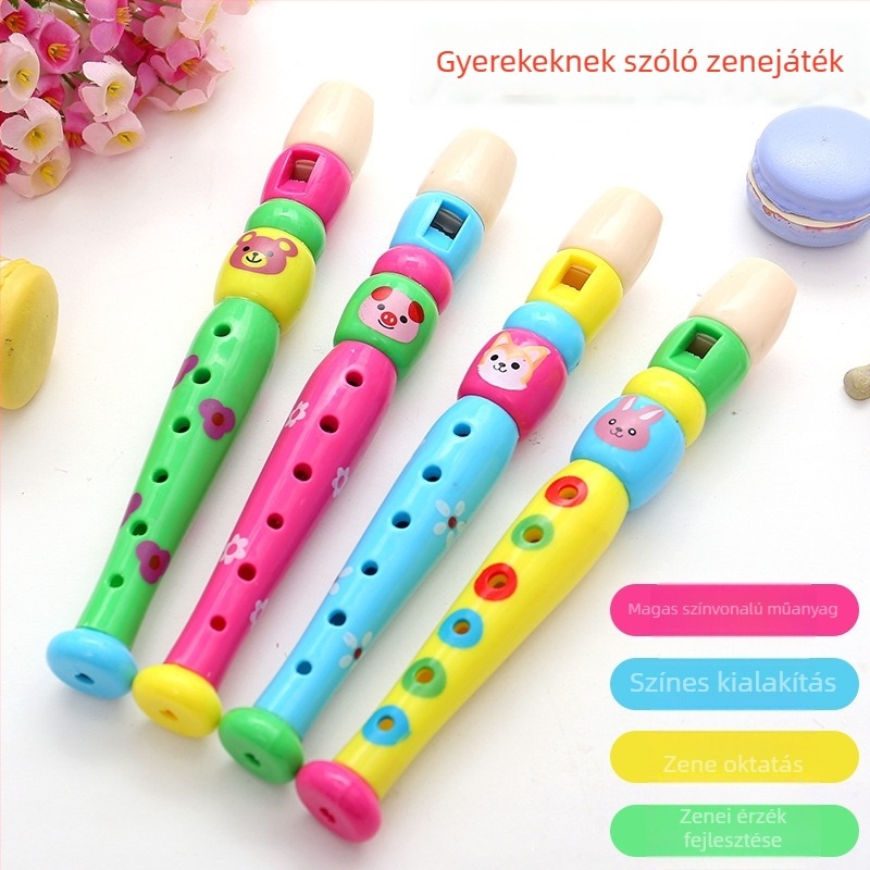 Feidi műanyag rekorder gyerekeknek, hat lyukú – kezdő, óvodai zenei játék, OPP csomagolás