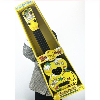 Kacsaféjű ukulele gyerekeknek — játszható játék, műanyagból, dobozos csomagolásban, 4–6 éves korosztály számára