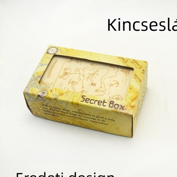Fából készült Kong Ming / Luban záras kirakós doboz – kalóz mechanizmus, magas nehézség, DIY-barát