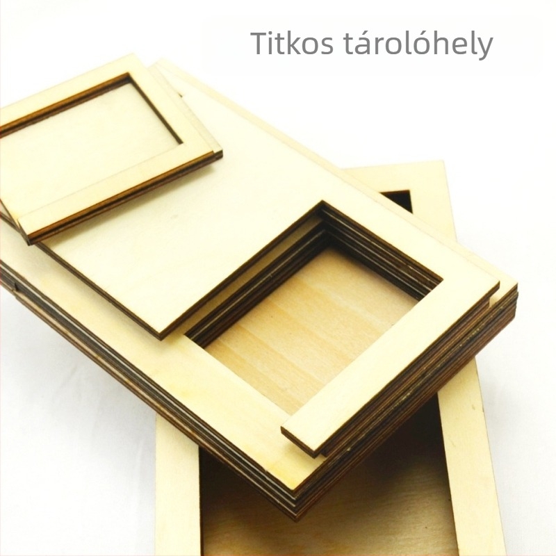 Fából készült Kong Ming / Luban záras kirakós doboz – kalóz mechanizmus, magas nehézség, DIY-barát