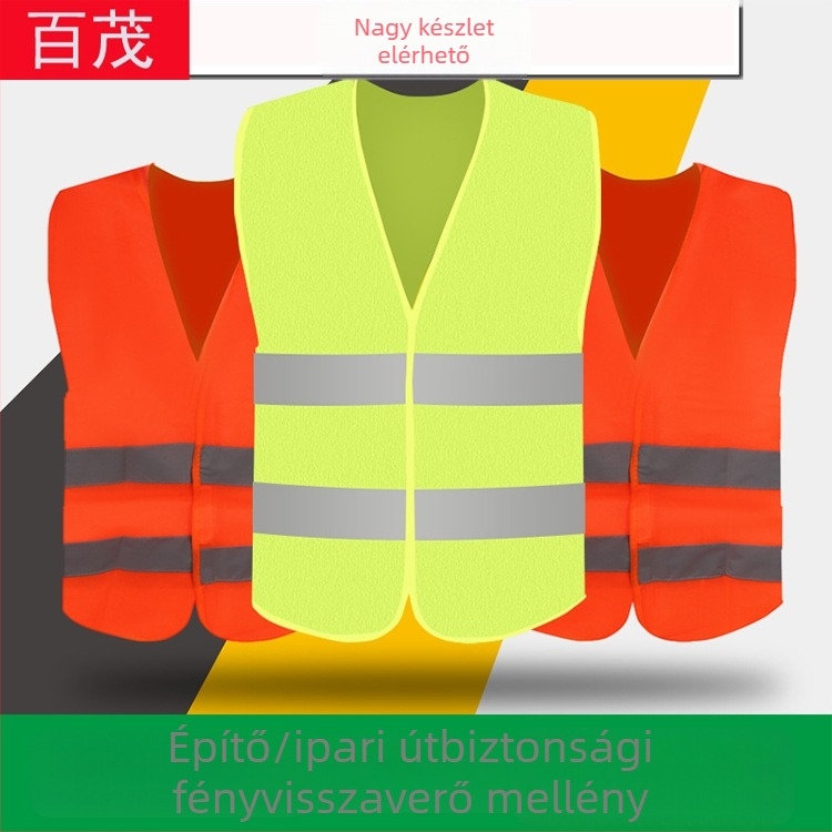 Autó reflektív biztonsági mellény — poliészter, semleges márka, testreszabható gyártás, licencelt magáncímke.