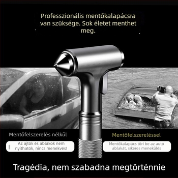 Autós biztonsági kalapács, többfunkciós menekülő kalapács, autóban rögzített ablak-törő kalapács, önvédelmi célokra