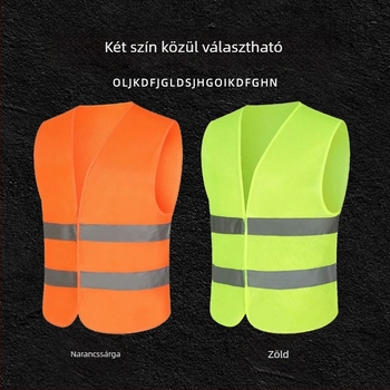 Forgalombiztonsági és tisztítási munkások részére fényvisszaverő mellény, éjszakai láthatóság, Anyag: Szövet, Tartalék mellény autó éves átvizsgálására