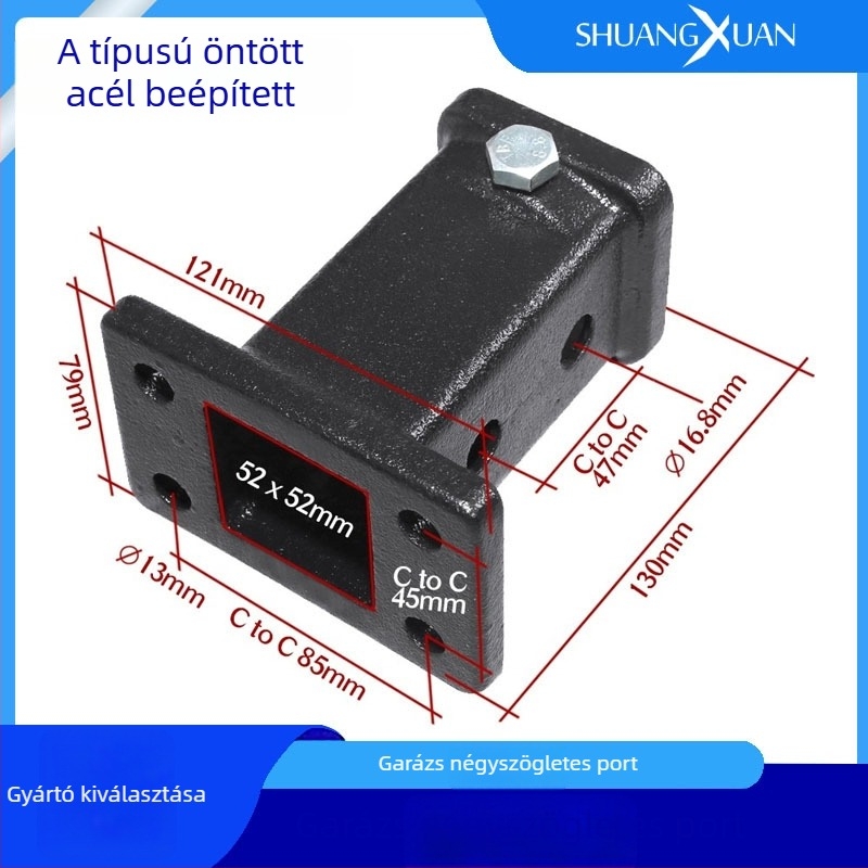 Vontatókar gyorskapcsoló kar, négyszögletes nyílású hüvely, felületkezelés porlasztott bevonattal, öntött acél, kompatibilis családi autóhoz, modellek THR-01A/THR-02A/THR-03A/THR-03B