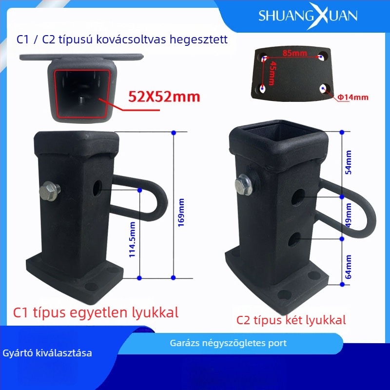 Vontatókar gyorskapcsoló kar, négyszögletes nyílású hüvely, felületkezelés porlasztott bevonattal, öntött acél, kompatibilis családi autóhoz, modellek THR-01A/THR-02A/THR-03A/THR-03B