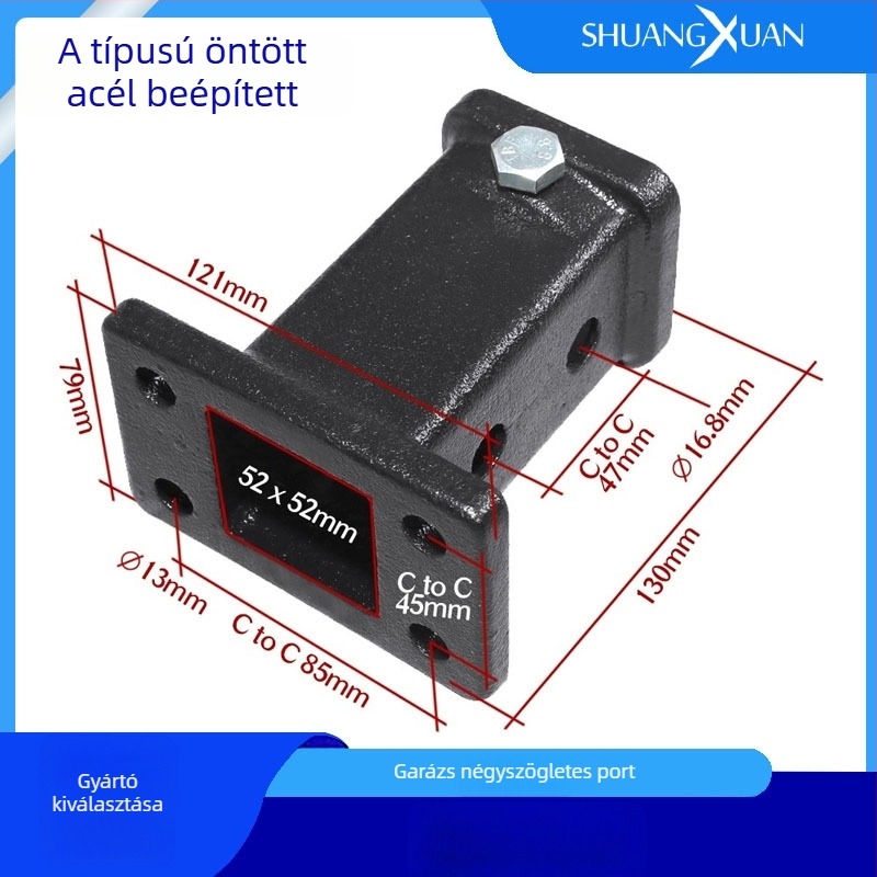 Vontatókar gyorskapcsoló kar, négyszögletes nyílású hüvely, felületkezelés porlasztott bevonattal, öntött acél, kompatibilis családi autóhoz, modellek THR-01A/THR-02A/THR-03A/THR-03B