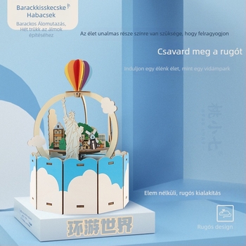 Fa 3D-s puzzle zenélő doboz – játék UV nyomtatással