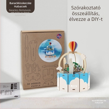 Fa 3D-s puzzle zenélő doboz – játék UV nyomtatással