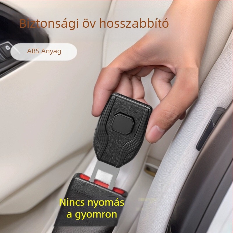 Autó belső biztonsági öv beillesztés fa textúrájú ABS+cinkötvözetből, testreszabható logó, plug‑and‑play telepítés