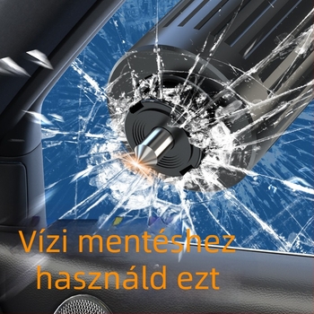 Rongshan Autóablak-szétzúzó eszköz, vészhelyzeti többfunkciós üvegütő kalapács, anyag: fém + PC, tömeg kb. 100 g