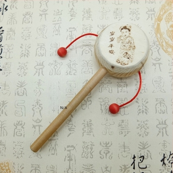 Fa csörgő dob gyerekeknek, Splendid márka, műanyag zacskó csomagolás