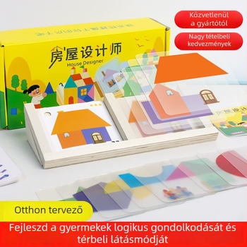 Gyerekeknek szóló fa sík puzzle: fejleszti a térbeli gondolkodást, logikát és képzelőerőt; (Anyag: Fa; Korosztály: 4–6 év; DIY: Igen; OEM logó; Kategória: sík puzzle)