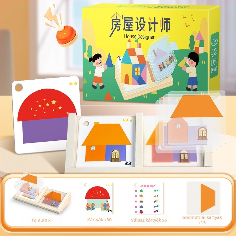 Gyerekeknek szóló fa sík puzzle: fejleszti a térbeli gondolkodást, logikát és képzelőerőt; (Anyag: Fa; Korosztály: 4–6 év; DIY: Igen; OEM logó; Kategória: sík puzzle)