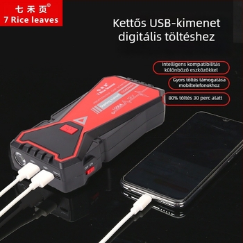 Járműbe épített vészhelyzeti indító eszköz, 12V LiFePO4 akkumulátorral