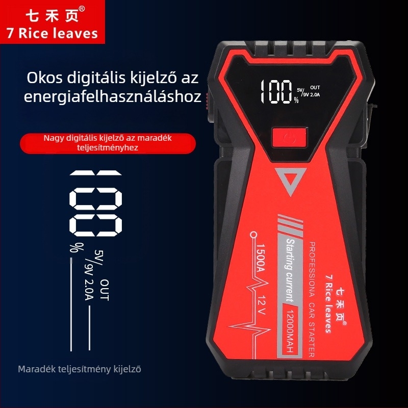 Járműbe épített vészhelyzeti indító eszköz, 12V LiFePO4 akkumulátorral