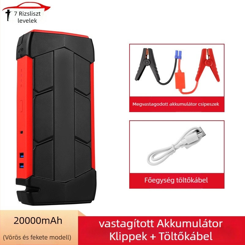 Járműbe épített vészhelyzeti indító eszköz, 12V LiFePO4 akkumulátorral