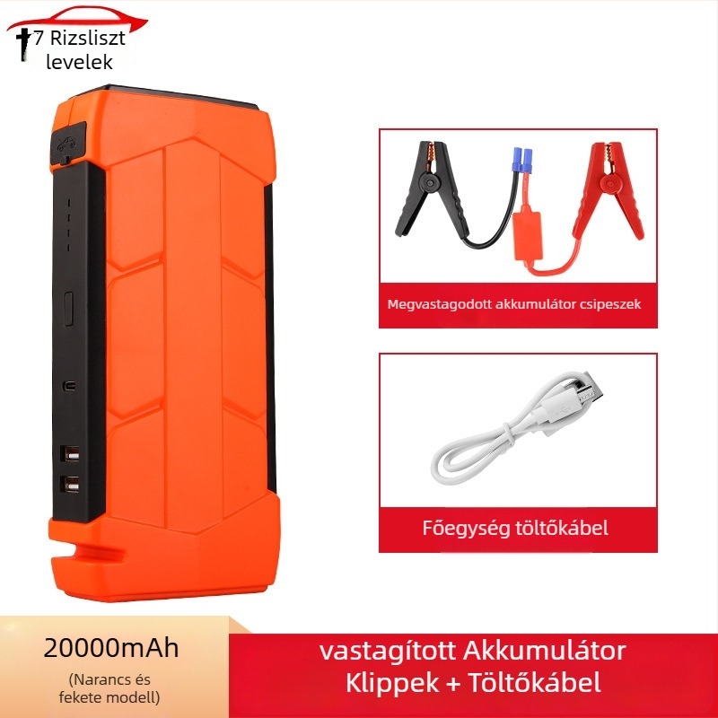 Járműbe épített vészhelyzeti indító eszköz, 12V LiFePO4 akkumulátorral