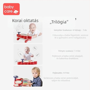 Babycare nyolc tónusú zongorajáték babáknak, ABS anyag, 0–3 éves korosztály
