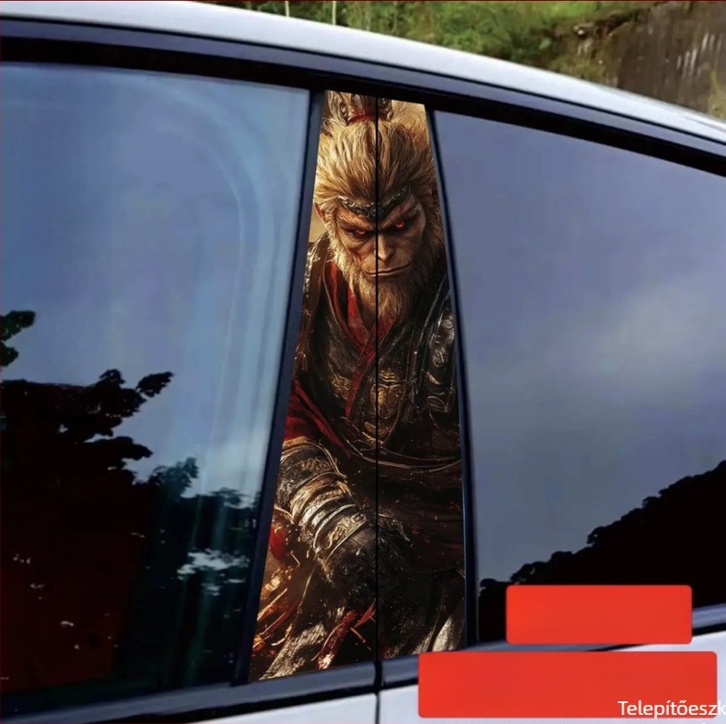 Középső oszlop kartun autótest matrica – ragasztós telepítés; Anyag: matrica; Típus: karosszéria matrica; Telepítés: ragasztó