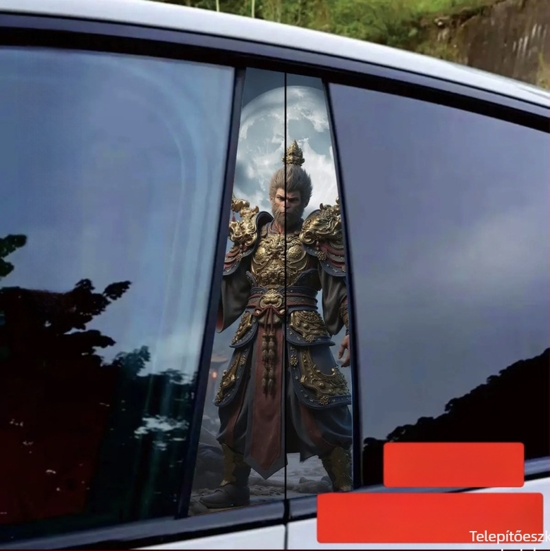 Középső oszlop kartun autótest matrica – ragasztós telepítés; Anyag: matrica; Típus: karosszéria matrica; Telepítés: ragasztó