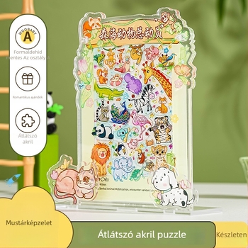 Akrilból készült 3D puzzle állvány – erdei állatok, 14+