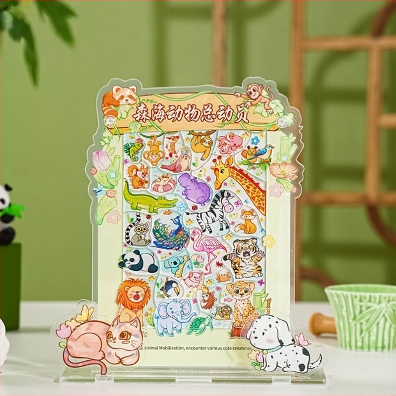Akrilból készült 3D puzzle állvány – erdei állatok, 14+