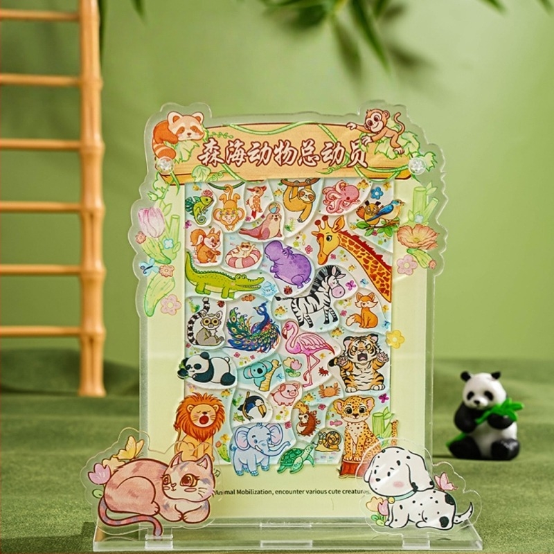 Akrilból készült 3D puzzle állvány – erdei állatok, 14+