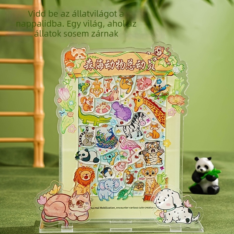 Akrilból készült 3D puzzle állvány – erdei állatok, 14+