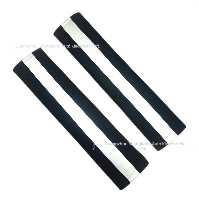 Autós biztonsági öv vállvédő reflexiós anyaggal, poliészter, 70 g, univerzális kiegészítő, nyomtatott logó