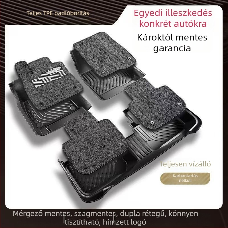 Gumi autópadlók logónyomtatási lehetőséggel, ötüléses járművekhez, TPE-gumi lábakkal