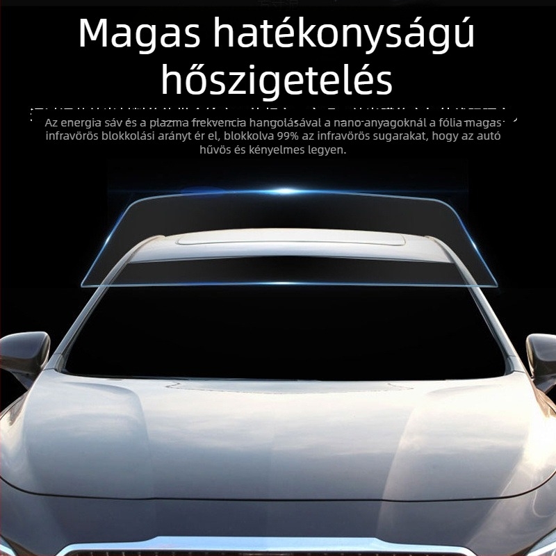 Személygépkocsi ablakfilm – öntapadós, nano-kerámia membrán, fényáteresztés 70–80%, UV-védelem 90%+, sorozat 1