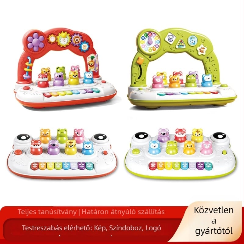 Gyermekeknek szánt elektronikus zongorajáték műanyagból, márka YR, modell CJ-5156487 / CJ-5156485, 4–6 éveseknek.