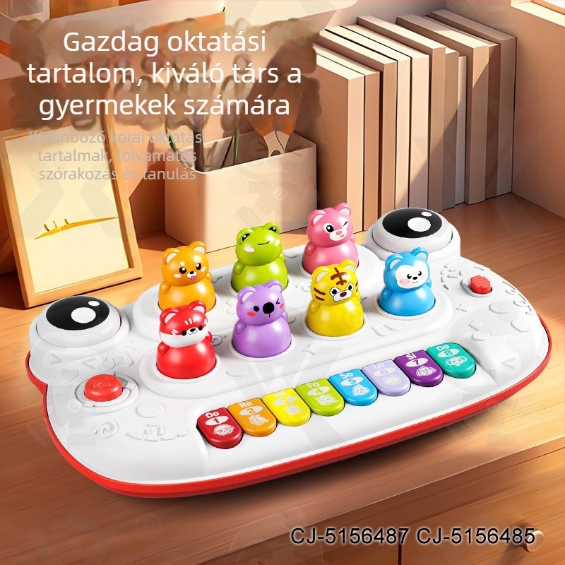 Gyermekeknek szánt elektronikus zongorajáték műanyagból, márka YR, modell CJ-5156487 / CJ-5156485, 4–6 éveseknek.