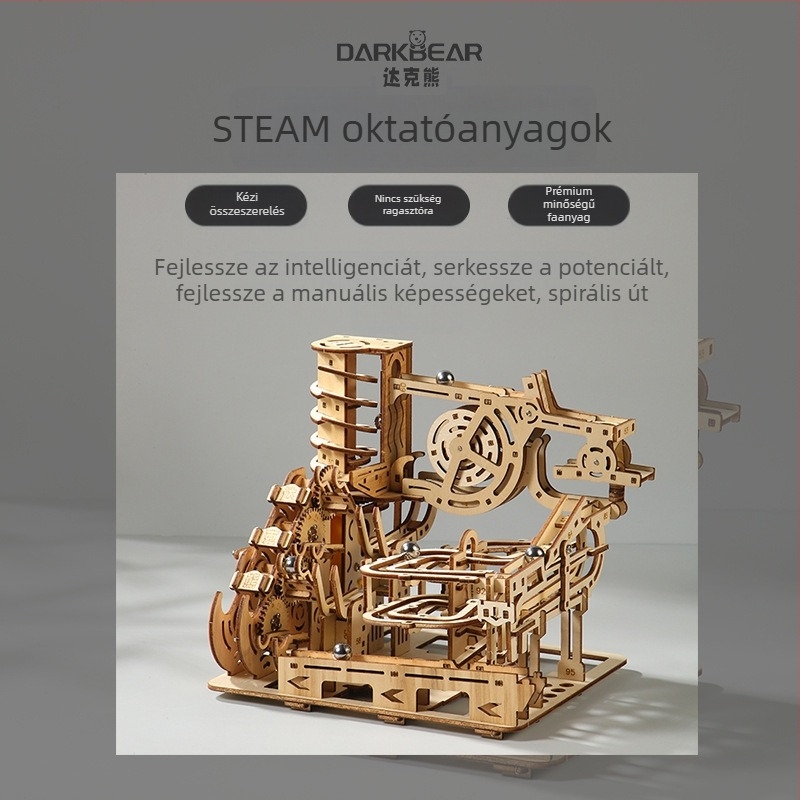 Mechanikus 3D puzzle, faanyagú, DIY készlet, fehér dobozos csomagolás, 14+ éves korosztály számára