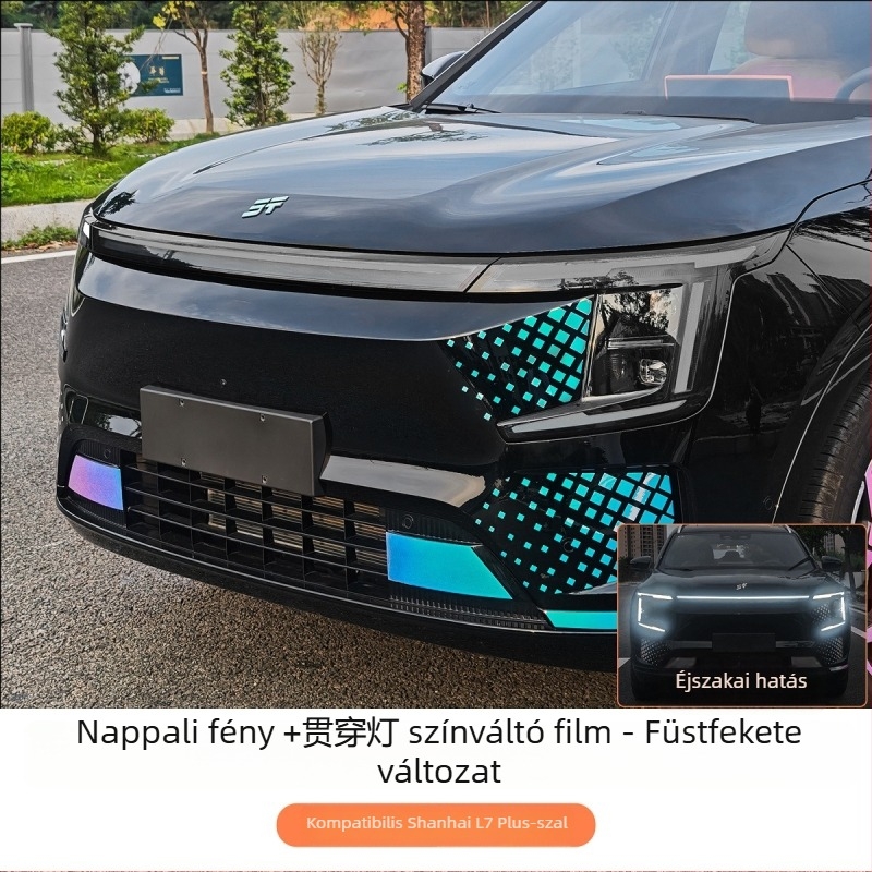 Shanhai L7Plus Külső fényszóró dekoratív matrica – Átlátszó változtatható film, testreszabható, 25 L7Plus modell