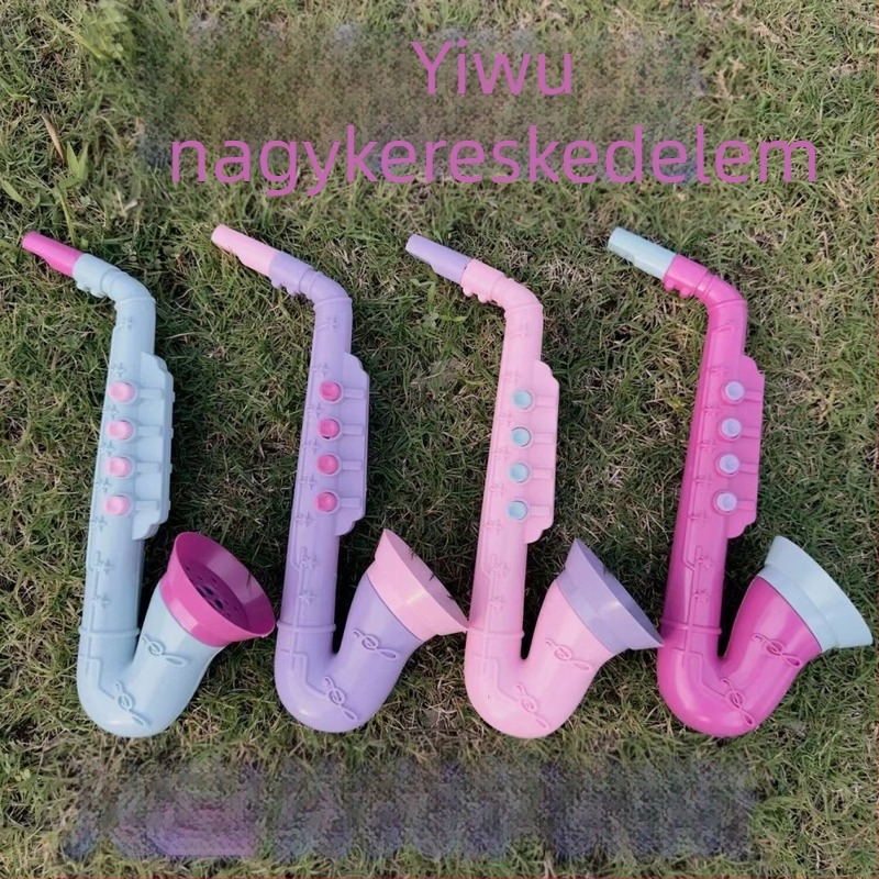 Műanyagból készült gyerekeknek szánt szélfúvó hangszer, saxofon/recorder stílusú játék, 4–6 éveseknek, fejleszti a fogást és a hallást.