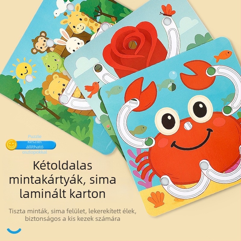 Montessori-stílusú formakészítő játék gyerekeknek, oktató kirakós 2-6 éveseknek
