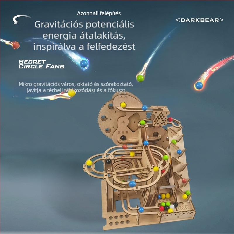 3D fa puzzle DIY összeszerelés, trackball sorozat, közepes nehézség, 14+ éveseknek