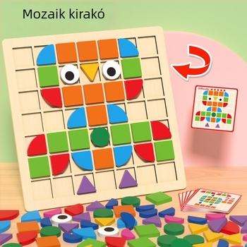 Fa 3D mágneses tangram puzzle gyerekeknek, 4–6 évesek, testreszabható rajzokkal