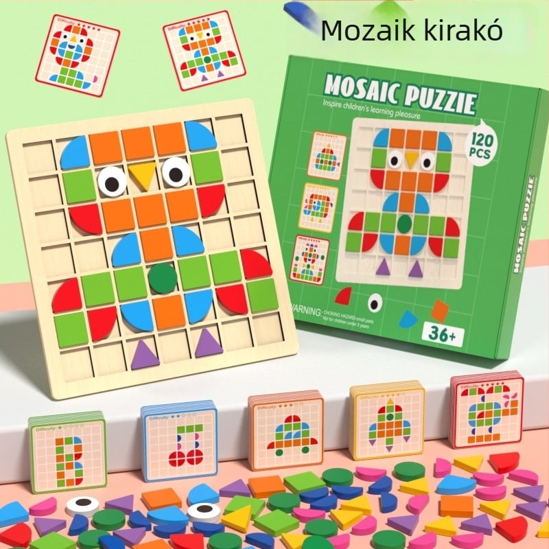 Fa 3D mágneses tangram puzzle gyerekeknek, 4–6 évesek, testreszabható rajzokkal