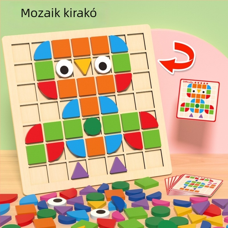 Fa 3D mágneses tangram puzzle gyerekeknek, 4–6 évesek, testreszabható rajzokkal