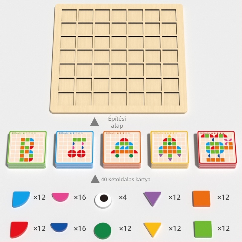 Fa 3D mágneses tangram puzzle gyerekeknek, 4–6 évesek, testreszabható rajzokkal