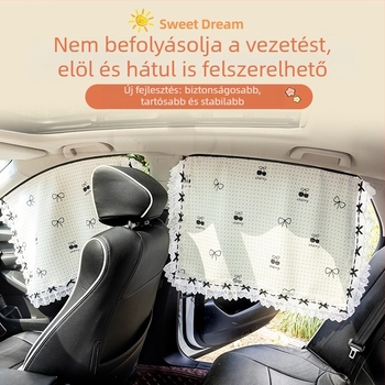 Chenille autóablakfüggöny – magánéletet és hőszigetelést nyújtó, beépített sínnel, babáknak készült autóhoz