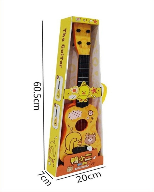 Gyerekeknek készült műanyag ukulele — oktatási hangszer interaktív fejlesztő funkciókkal, 7–14 éveseknek, csomagolás: színes doboz