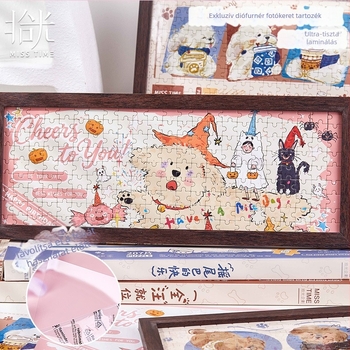 Fotókeretes puzzle ajándékdobozban, 207 darab, papíralapanyag, DIY-barát, testreszabható rajzok