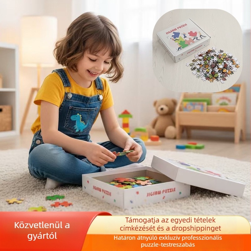 Lapos puzzle 1000 darab, fénykép és logó testreszabás, papír alapú anyag, testreszabott rajzok, 7–14 éveseknek (1000 darab; fénykép és logó testreszabás; papír alapú anyag; testreszabott rajzok; 7–14 évesek)